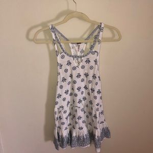 White and blue tank top